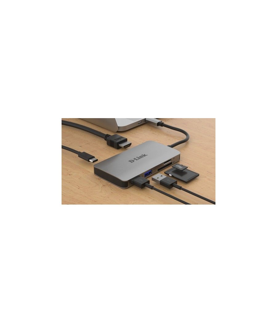 D-Link DUB-M610 base para portátil y replicador de puertos Alámbrico USB 3.2 Gen 1 (3.1 Gen 1) Type-C Aluminio, Negro - Imagen 4