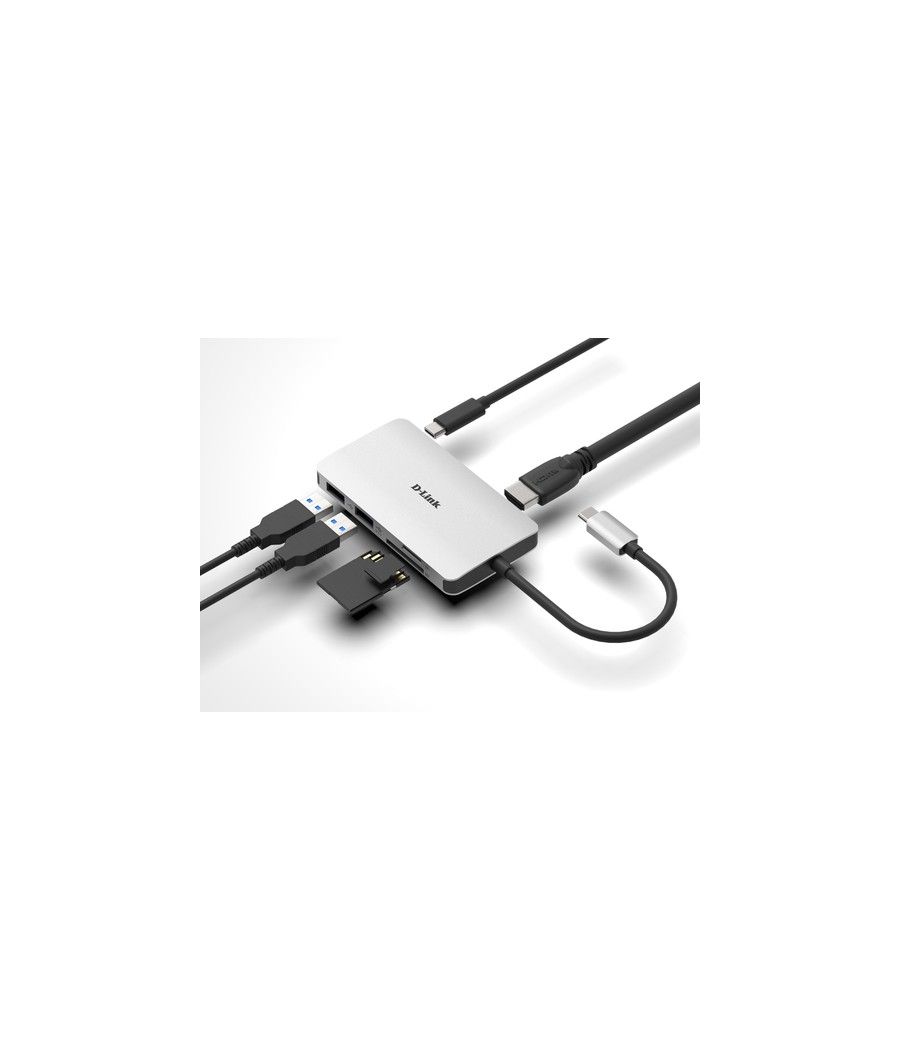 D-Link DUB-M610 base para portátil y replicador de puertos Alámbrico USB 3.2 Gen 1 (3.1 Gen 1) Type-C Aluminio, Negro - Imagen 5