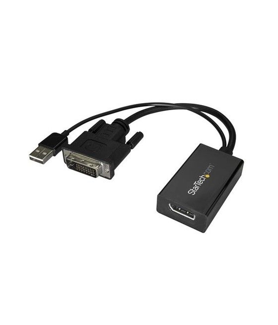 StarTech.com Adaptador DVI a DisplayPort Alimentado por USB - Conversor DVI a DisplayPort - Convertidor DVI-D a DP - 1920x1200 -