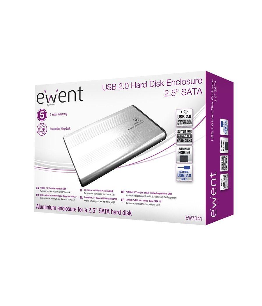 Carcasa portatil ewent para discos duros - usb 2.0 - sata 2.5pulgadas - Imagen 14