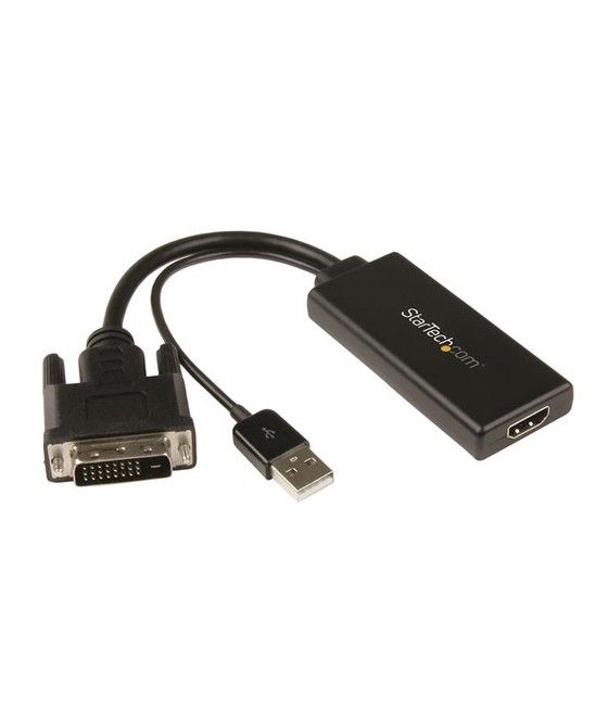 StarTech.com Adaptador de Vídeo DVI a HDMI con Alimentación USB y Audio - 1080p - Imagen 1
