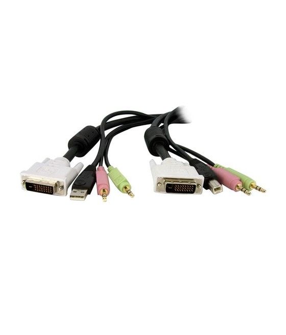 StarTech.com Cable de 1,8m para Switch Conmutador KVM 4en1 DVI-D Dual Link Doble Enlace USB con Audio Micrófono - Imagen 1