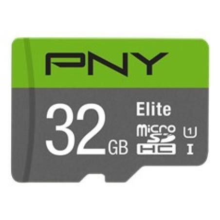 Pny microsd 32gb elite / clase 10 / lectura 100 mb/s + adaptador sd