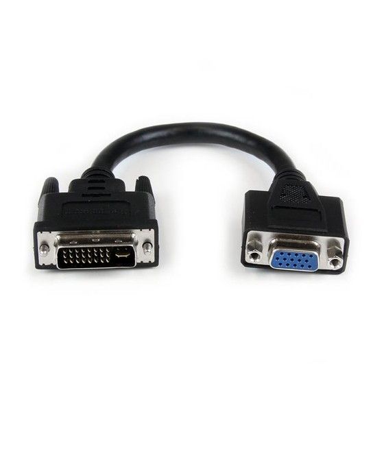 StarTech.com Adaptador Conversor de 20cm DVI-I a VGA - DVI-I Macho - HD15 Hembra - Cable Convertidor Negro - Imagen 1