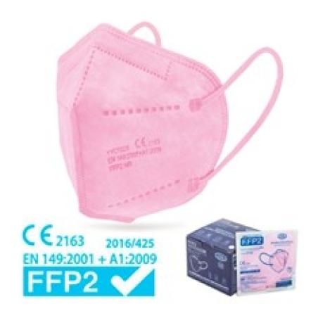 Mascarilla ffp2 epi nr ce caja 25 unidades blister individual color rosa