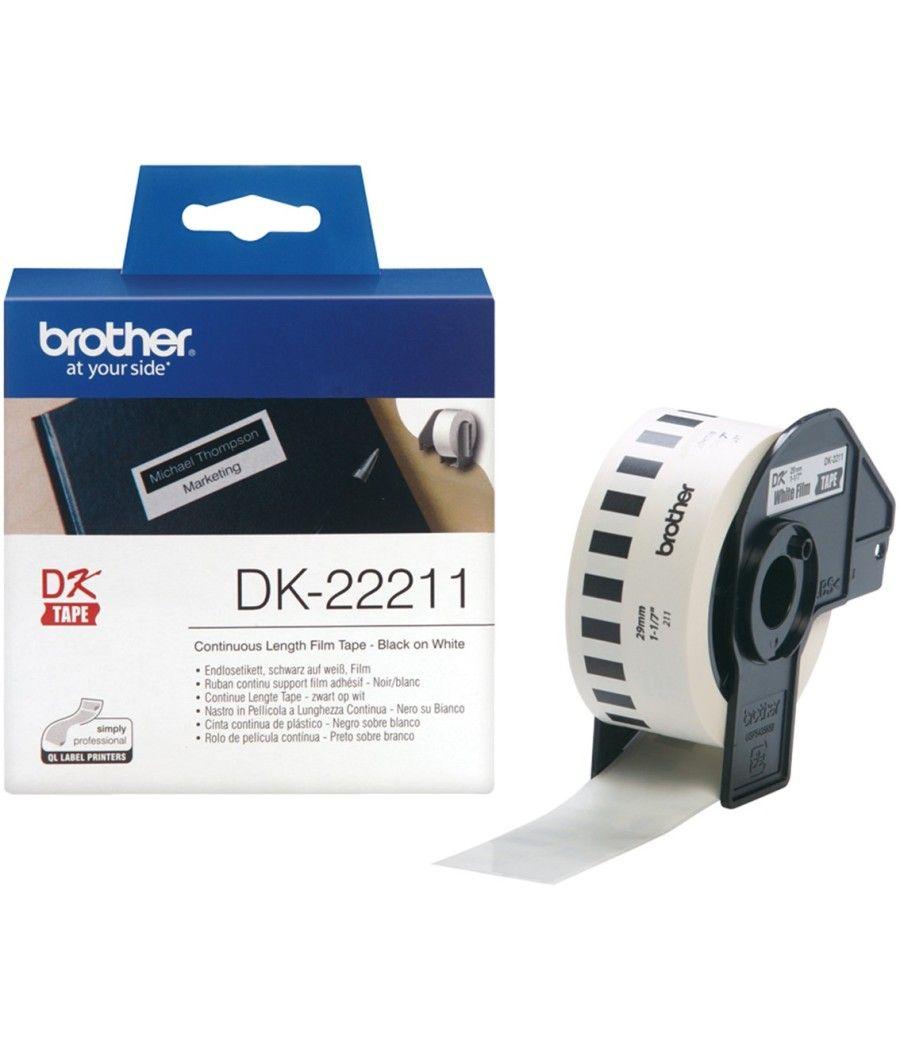 Etiquetas cinta continua brother blanca dk22211 29mm - Imagen 3