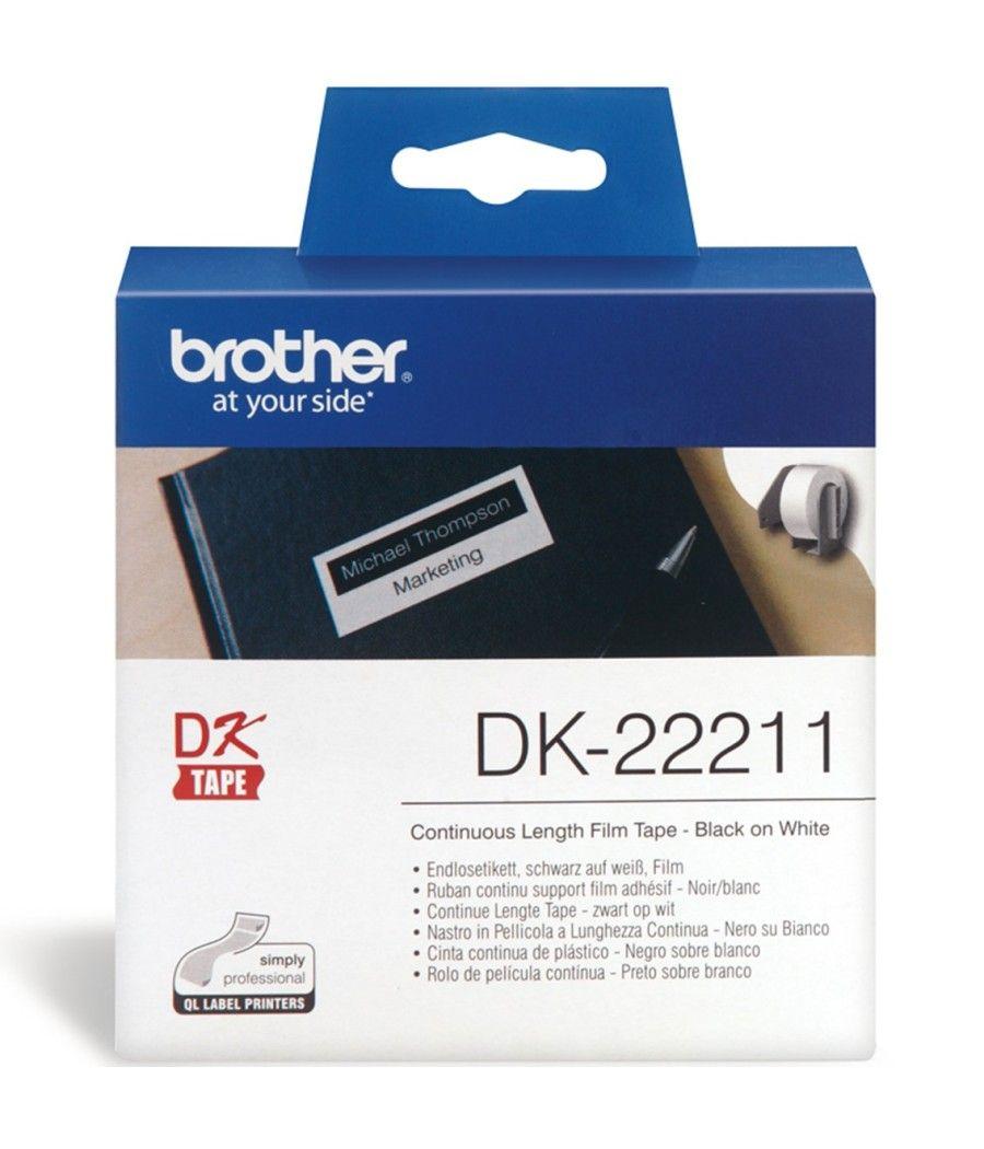 Etiquetas cinta continua brother blanca dk22211 29mm - Imagen 4