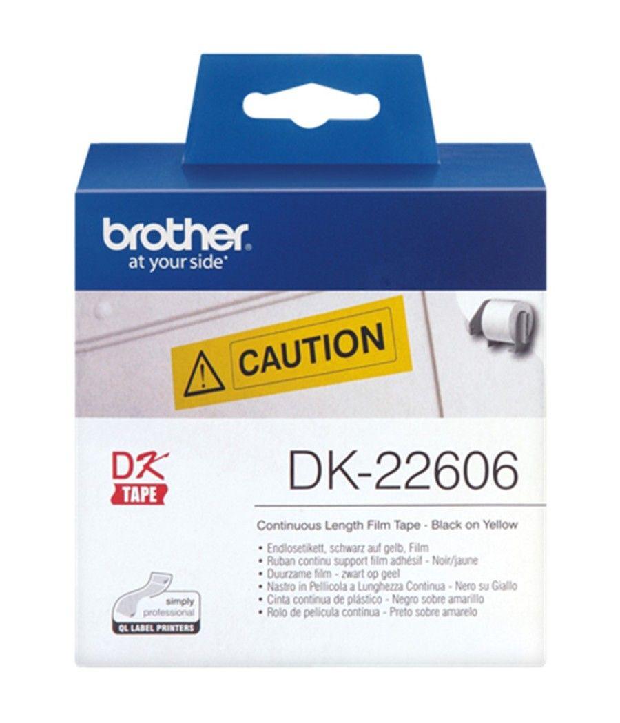 Etiquetas cinta continua brother amarilla dk22606 62mm - Imagen 2
