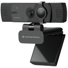 Webcam 4k conceptronic amdis07b 8.3mp - 4k ultra hd - usb - angulo vision 80º - enfoque automatico - doble microfono integrado -