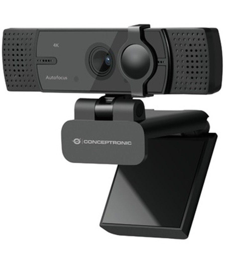 Webcam 4k conceptronic amdis07b 8.3mp - 4k ultra hd - usb - angulo vision 80º - enfoque automatico - doble microfono integrado -