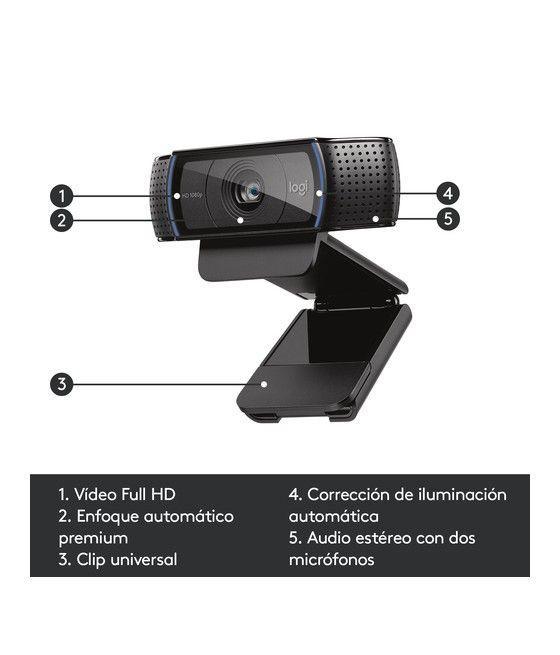 Logitech C920 PRO HD WEBCAM cámara web 3 MP 1920 x 1080 Pixeles USB 2.0 Negro - Imagen 5
