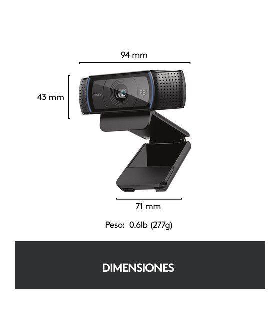 Logitech C920 PRO HD WEBCAM cámara web 3 MP 1920 x 1080 Pixeles USB 2.0 Negro - Imagen 6