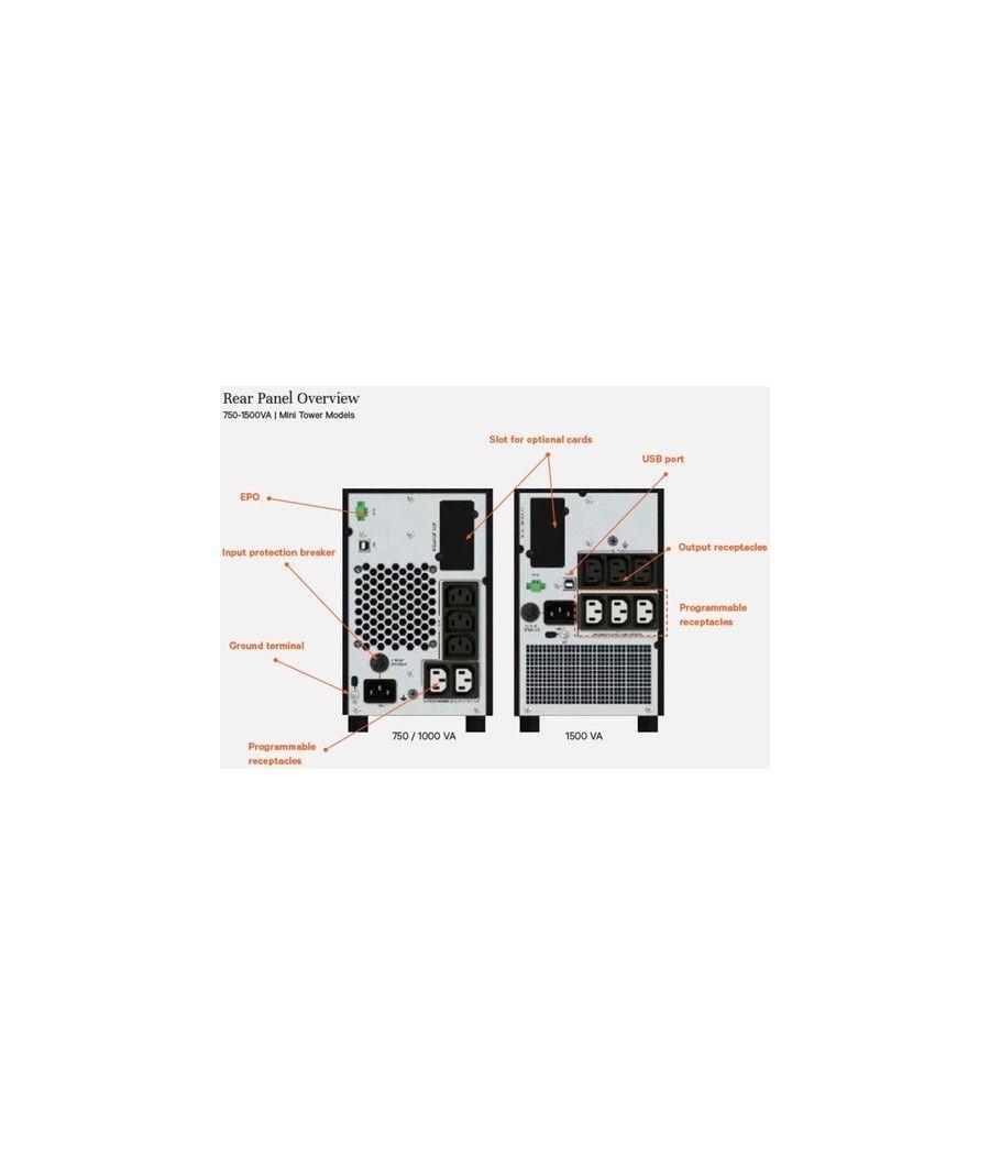 Vertiv EDGE-750IMT sistema de alimentación ininterrumpida (UPS) Línea interactiva 0,75 kVA 675 W - Imagen 3