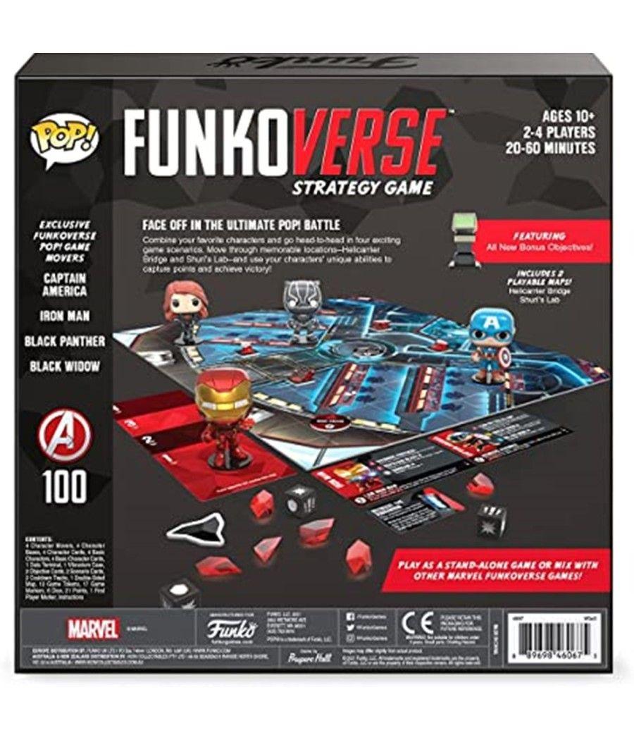 Juego de mesa funkoverse marvel edicion 100 capitan america iron man viuda negra & pantera negra 57518 - Imagen 3