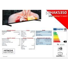 Tv hitachi 50pulgadas led 4k uhd - 50hak5350 - hdr10 - android smart tv - wifi - 3 hdmi - 2 usb - bluetooth - dvb t2 - dvb s2 - 