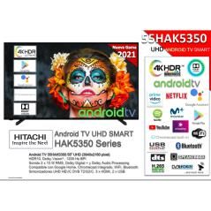 Tv hitachi 55pulgadas led 4k uhd - 55hak5350 - hdr10 - android smart tv - wifi - 3 hdmi - 2 usb - bluetooth - dvb t2 - dvb s2 - 
