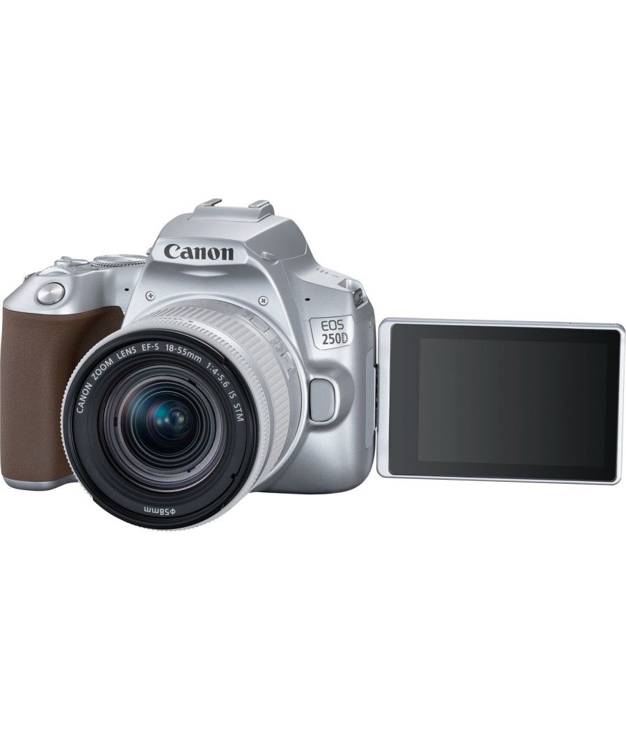 Camara digital canon reflex eos 250d+ef - s 18 - 55mm f - 4 - 5.6 is stm - 24.1mp - digic 8 - 4k - wifi - bluetooth - plata - Im