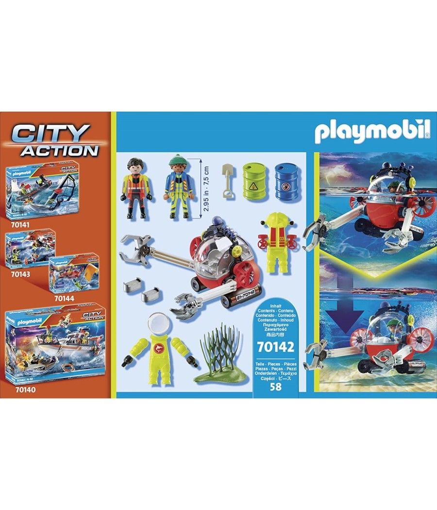 Playmobil rescate maritimo : operacion medio ambiente con bote de buceo - Imagen 6