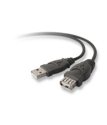 Belkin USB A/A 3 m cable USB USB 2.0 Negro - Imagen 1