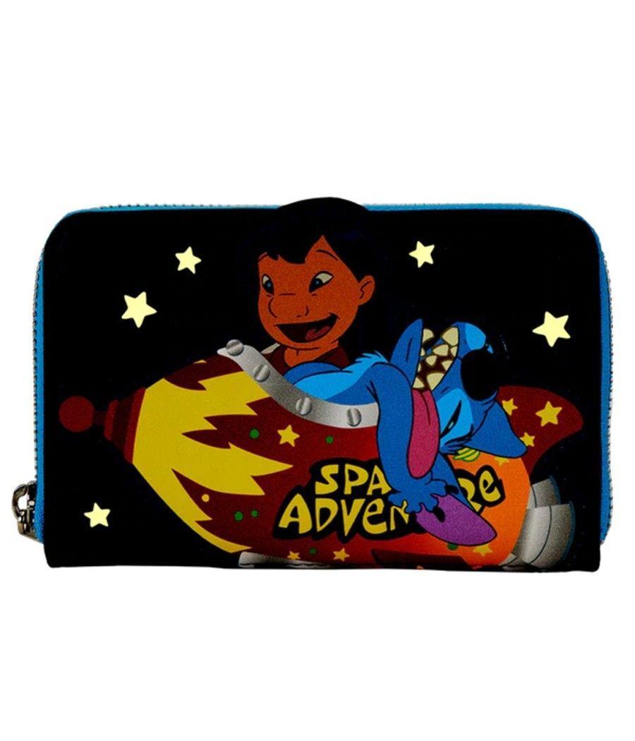 Cartera loungefly disney lilo & stitch aventura espacial lilo & stitch zip around wallet - Imagen 4