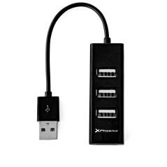 Hub usb portatil phoenix 4 puertos usb 2.0 cable conector usb flexible diseño compacto - Imagen 3