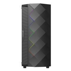 Caja gaming torre phoenix black diamond - cristal templado - tira argb - usb 3.0 - filtros antipolvo - incluye ventilador argb -