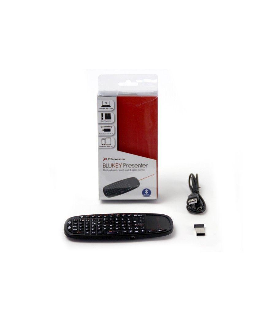 Mini teclado phoenix bluekey presenter bluetooth mini receptor usb con touchpad y puntero laser - Imagen 8