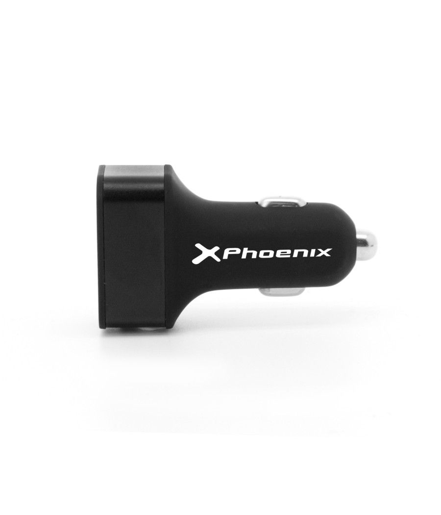 Cargador universal phoenix phcarcharger3usb para coche - mechero 5v - 3 x usb 7.2a negro acabado en silicona - Imagen 2