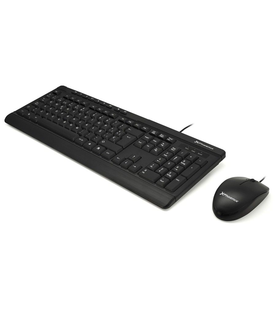 Combo teclado qwerty español multimedia phoenix phcombokeymedia+ con cable + raton mouse optico cable usb phoenix - Imagen 4