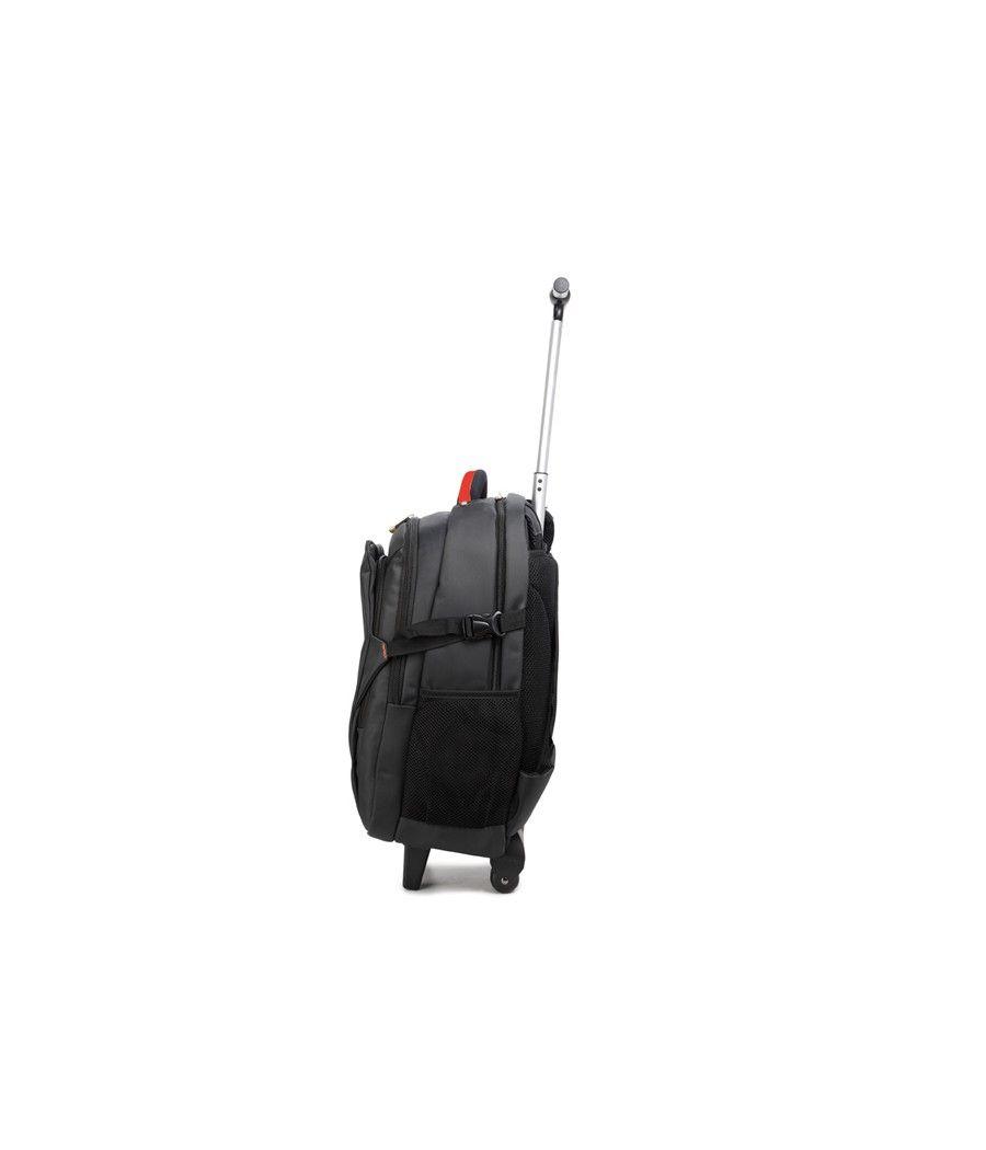 Mochila trolley maleta phoenix phdiscovery con ruedas para portatil hasta 17 pulgadas - viaje nylon negro - Imagen 2