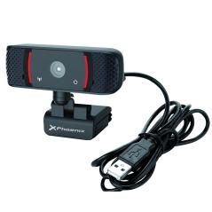 Webcam camara web usb phoenix govision full hd 1920x1080 30fps enfoque automatico rotativa 360º microfono base lista para tripod