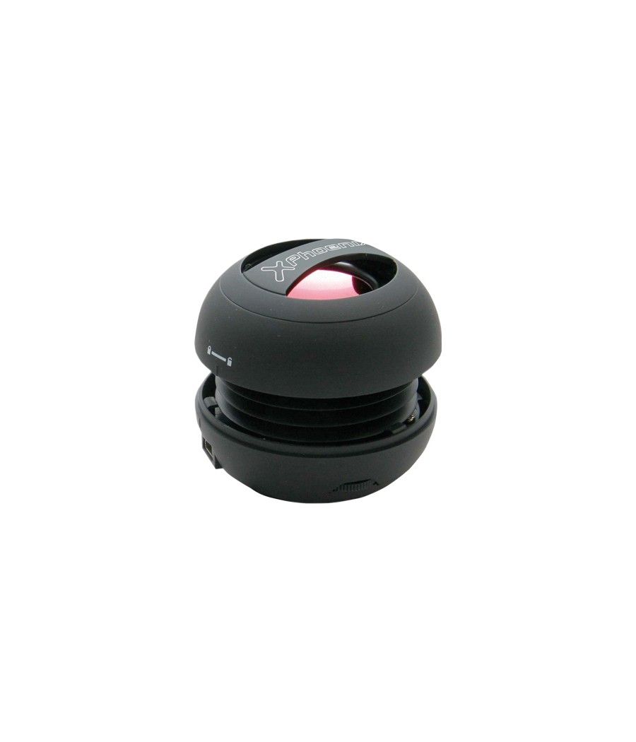 Mini altavoz portatil phoenix miniboom universal jack 3.5mm con bateria negro - Imagen 4