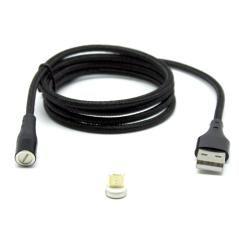 Cable de carga rapida magnetico micro usb phoenix 3a quick charge - 1 metro - transmision de datos - otg - led indicador - Image