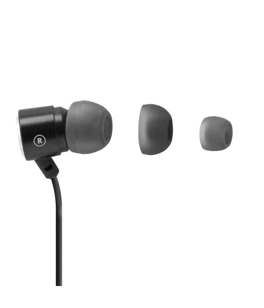 Auriculares phoenix de botón con microfono manos libres colgar y descolgar en cable conector jack 3.5 color negro - Imagen 3