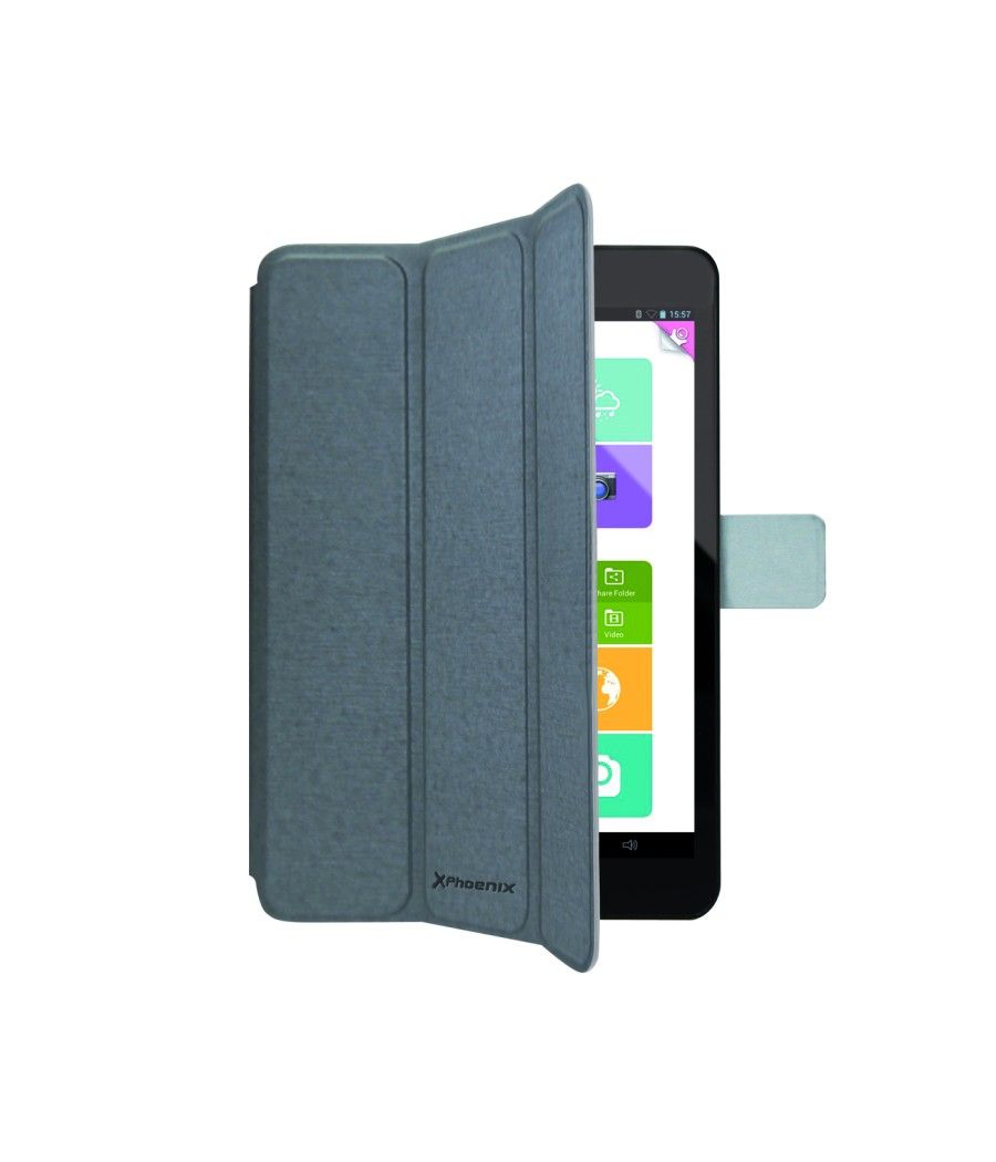 Funda cover case phoenix para tablet - ipad mini 2 - 4 aprox de 7.5 a material tipo skay gris - Imagen 4