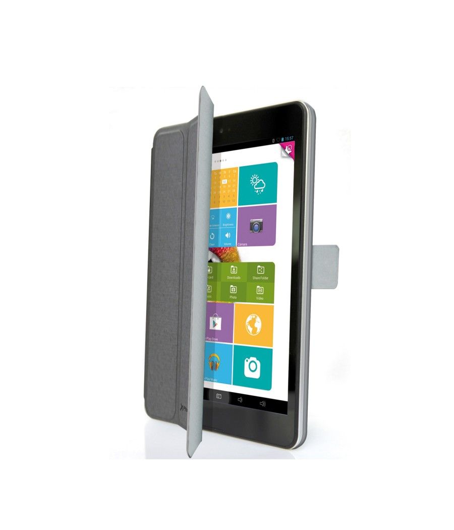 Funda cover case phoenix para tablet - ipad mini 2 - 4 aprox de 7.5 a material tipo skay gris - Imagen 5