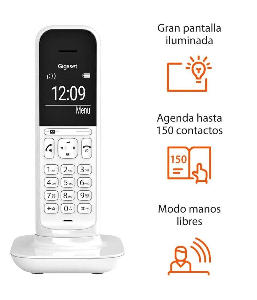 Telefono fijo inalambrico gigaset cl390 blanco - Imagen 5