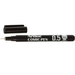 Rotulador artline calibrado micrométrico negro comic pen ek-285 punta poliacetal 0,5 mm resistente al agua