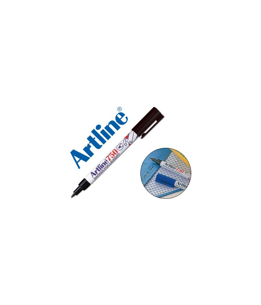 Rotulador artline marcador permanente ek-750 negro punta redonda 0,7 mm en blister brico para lavanderia - Imagen 1