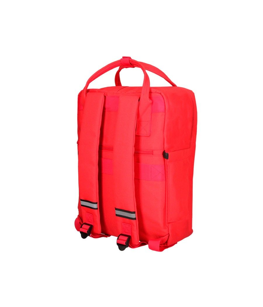 Cartera antartik mochila 2 asas y bolsillos exteriores rojo 300x115x390 mm - Imagen 5