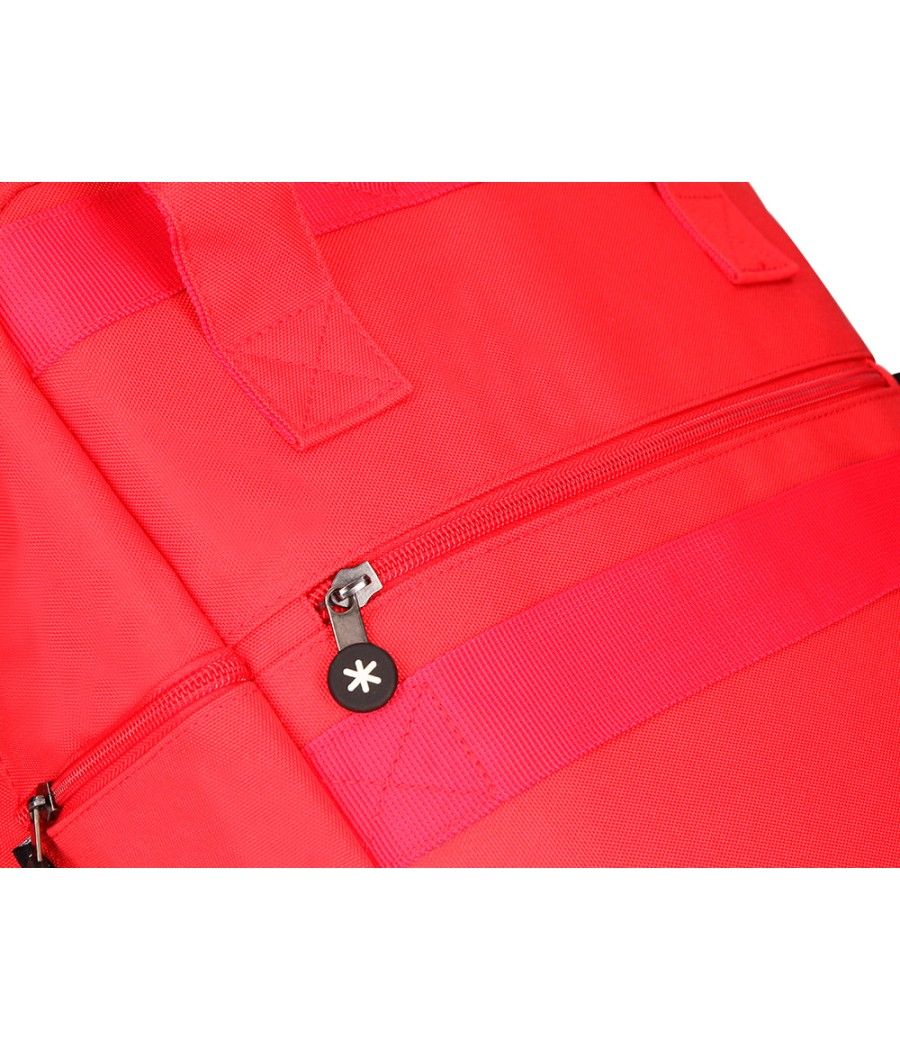Cartera antartik mochila 2 asas y bolsillos exteriores rojo 300x115x390 mm - Imagen 12