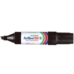 Rotulador artline marcador permanente ek-50 negro -punta biselada 6 mm -papel metal y cristal pack 12 unidades