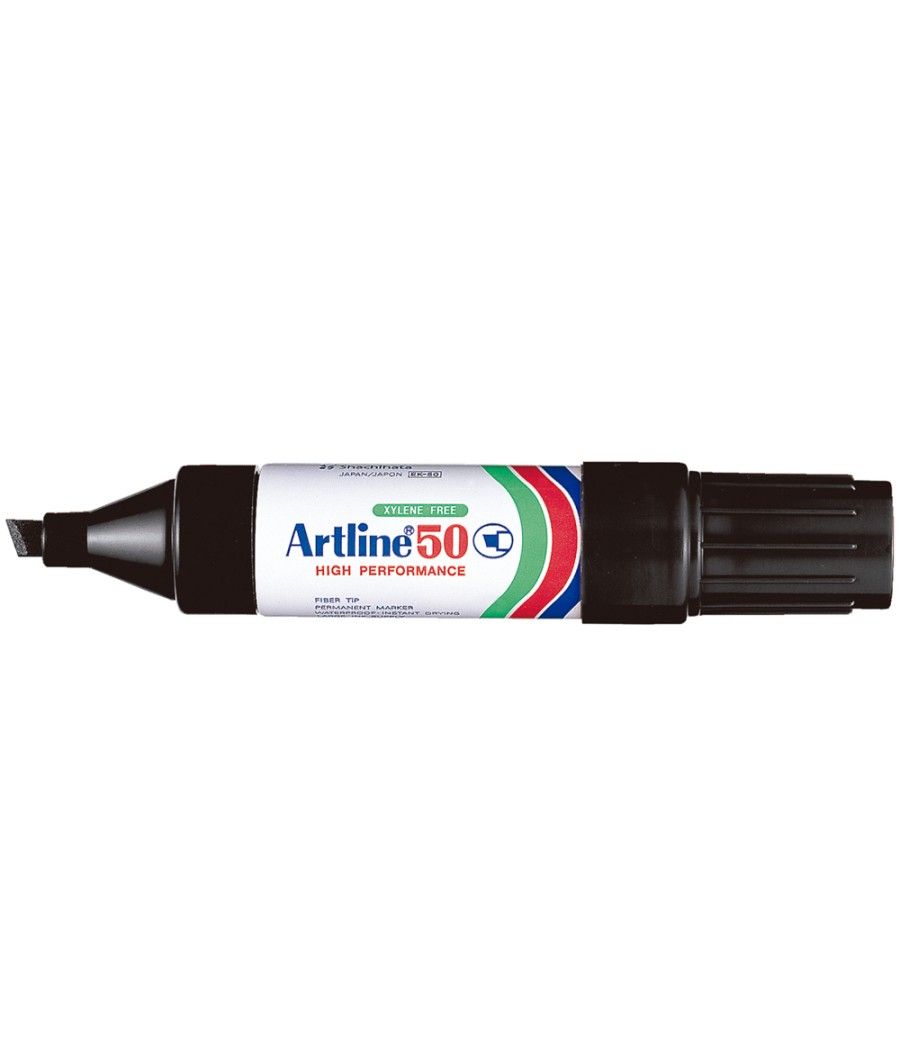 Rotulador artline marcador permanente ek-50 negro -punta biselada 6 mm -papel metal y cristal pack 12 unidades - Imagen 2