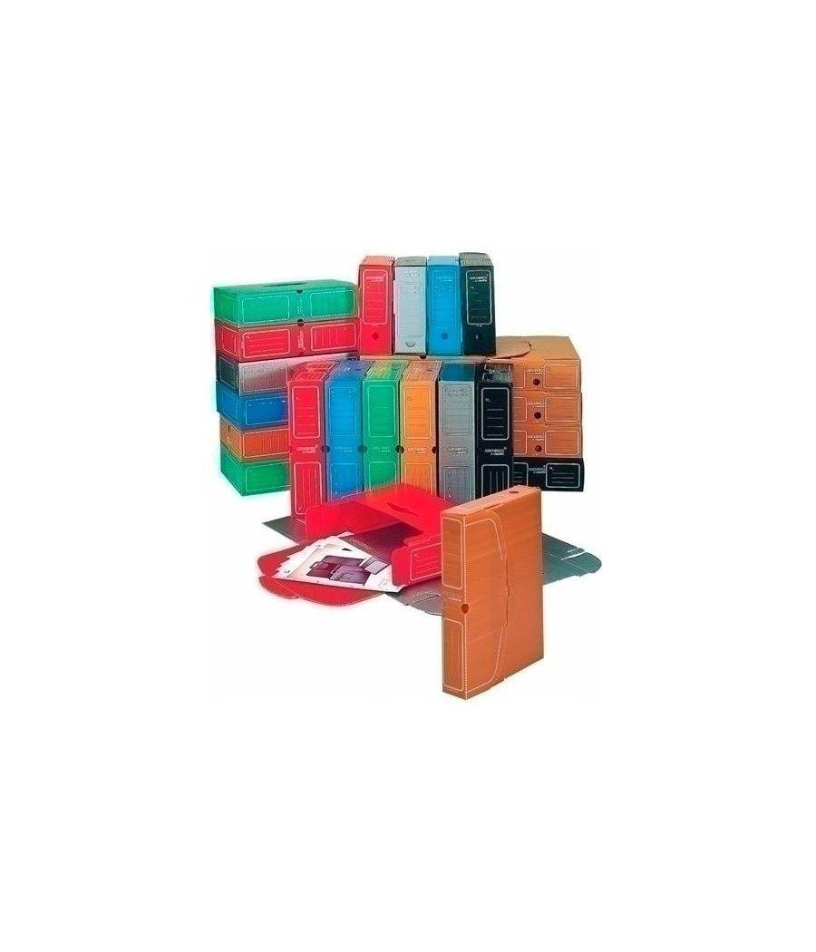 Carchivo caja archivo definitivo desplegado polipropileno 100mm folio rojo -50u- - Imagen 1