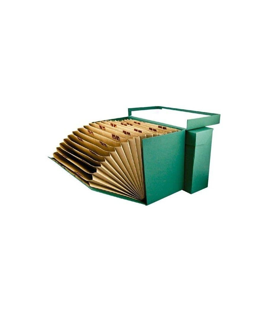 Mariola caja de transferencia cartÓn forrado en geltex c/ clasificador a-z/1-31 folio doble verde - Imagen 1