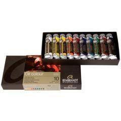 Talens rembrandt set básico de pinturas al óleo con 10 tubos de 15ml colores surtidos