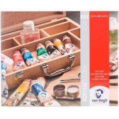 Talens van gogh set de pintura acrÍlica con 10 tubos de 40ml + accesorios c/surtidos -caja de madera- - Imagen 1