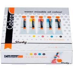 Talens cobra study set estuche 5 tubos de 40ml colores al Óleo primarios surtidos - Imagen 1