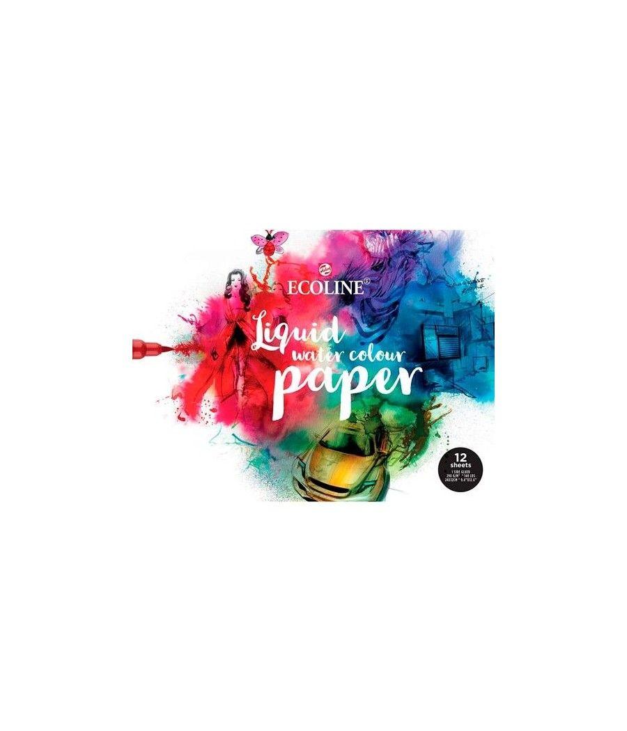 Talens ecoline bloque 12 hojas papel 24x32cm 290gr encolado 1 lado - Imagen 1