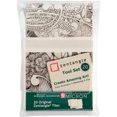 Talens sakura zentangle tool set 20 tarjetas 89x89mm blanco